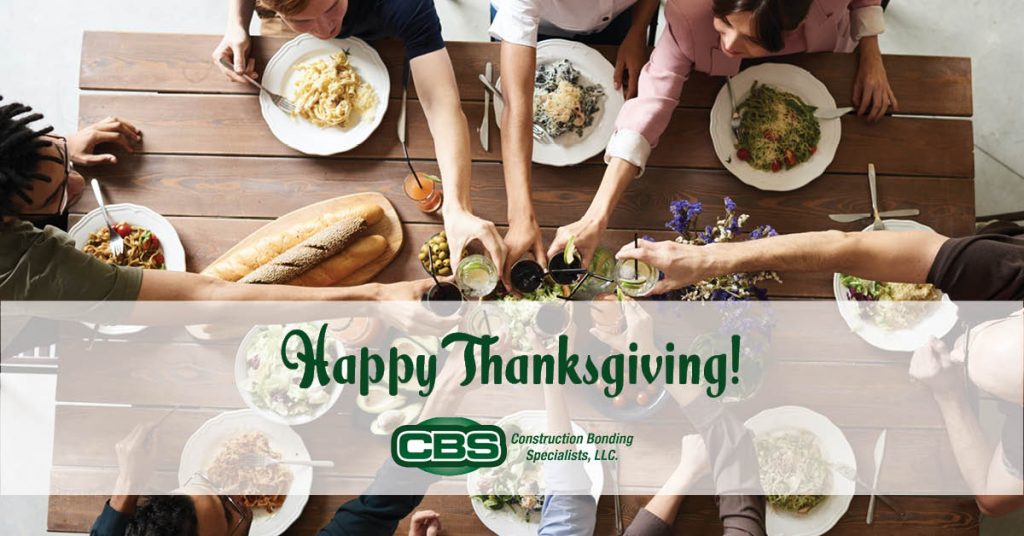 Happy Thanksgiving to all our Construction Bonding Specialists friends and family!
